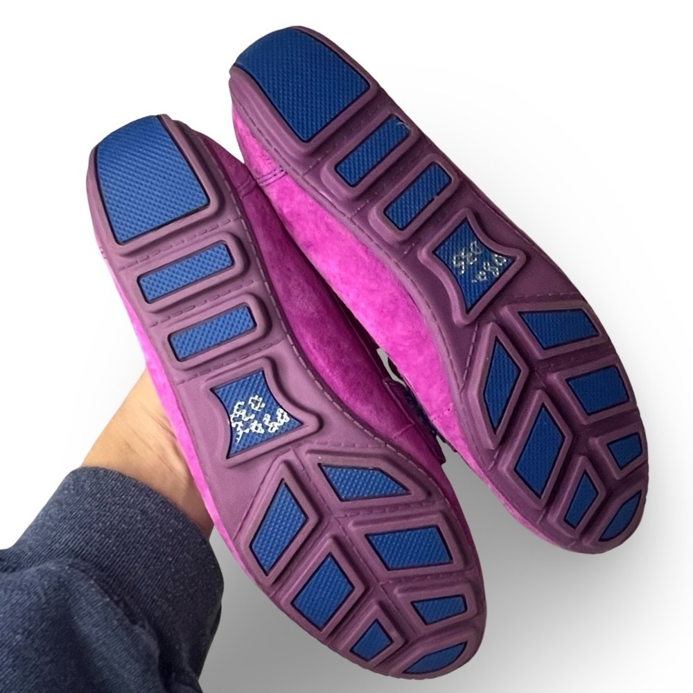Cynthia Rowley Fuschia Leather Suede Loafers Size 8 - Picture 7 of 8